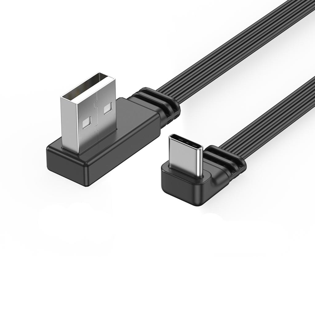Высокоскоростной кабель передачи данных USB-USB C, 2 А, быстрая зарядка, 480 Мбит/с, синхронизация, угловые/прямые разъемы, гибкий зарядный шнур