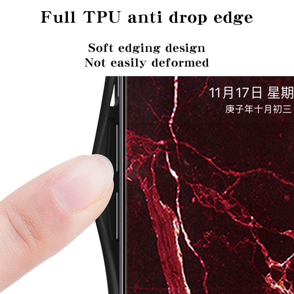 For Oppo A5x 4G/5G Case Marble Pattern Tempered Glass+PC+TPU Protective Phone Cover