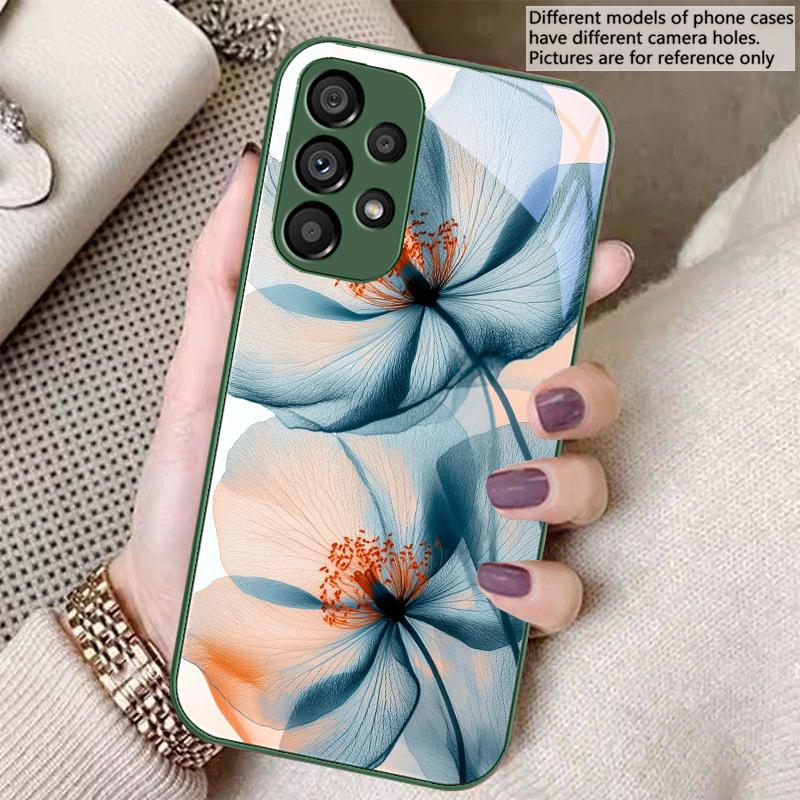 Фиолетовый Цветок Лилии Для Samsung Galaxy S23 Ultra 24 Plus S20 21 FE S25 Ultra A70 A72 73 51 52 53 Закаленное Стекло Чехол Для Телефона
