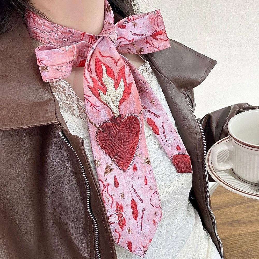 Cherry Y2K Neckties Heart Shirt Neckties Fashion Neck Tie Holidays