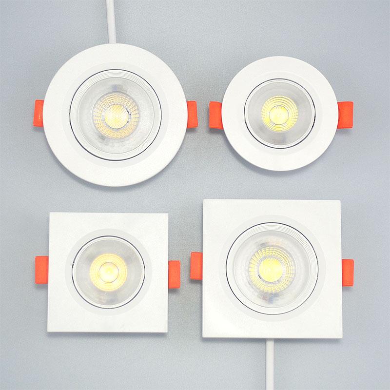 20pcs Led Downlight 5W 7W 9W 12W 110V/220V Ceiling Lamp Recessed Down Light Round/Square Leds Panel Light Spotlight