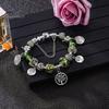 Браслет удачи, глазурованное дерево жизни, зеленый искусственный кристалл, винтажный браслет своими руками, многоцветный браслет в этническом стиле для покупок, работы, вечеринки, свиданий