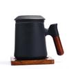 Chaxun Ceramic Tea Infuser Cup with Wooden Handle