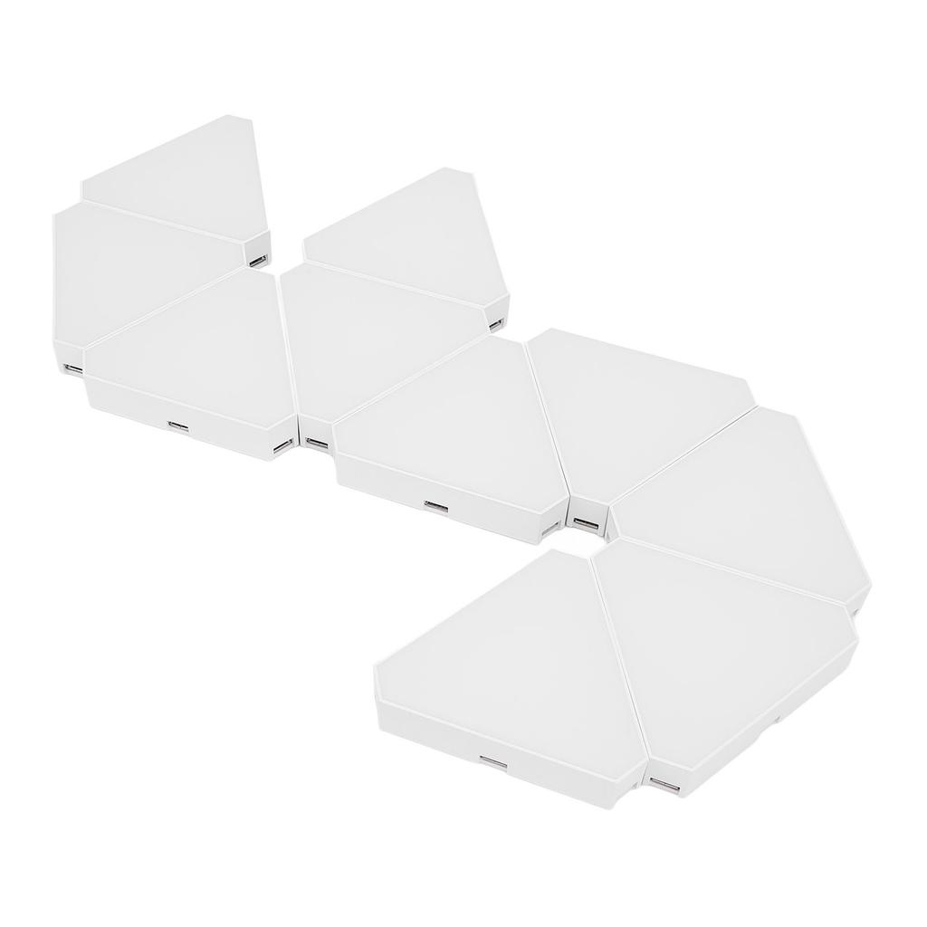 10 комплектов светодиодных панелей RGB с треугольным соединением, декоративная лампа, синхронизация музыки через приложение BT и пульт дистанционного управления