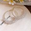 Silver needle pearl beaded twisted round earrings simple fashion earrings light luxury high sense earrings design sense niche