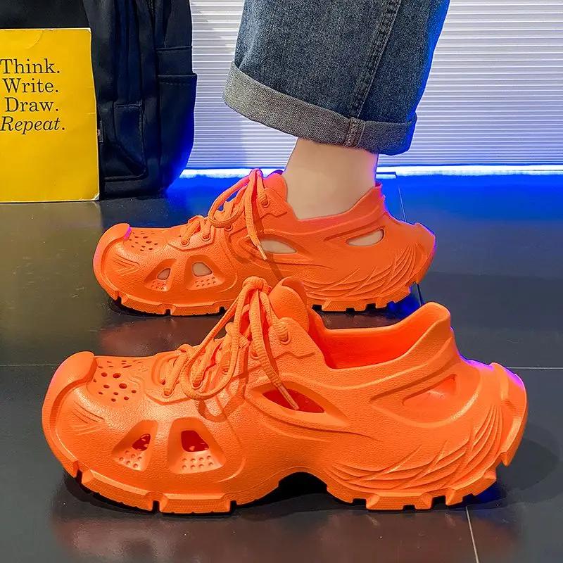 Модные тапочки Мужская обувь Обувь с открытыми отверстиями Комнатные резиновые Распродажа Оптом Стили 2025 Ева Роскошные Летние Нескользящие H Мужские Сандалии