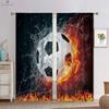 Футбол регби в воде и огне 3D печатная кармашек для спальни гостиной кухни декоративная занавеска 2 шт.