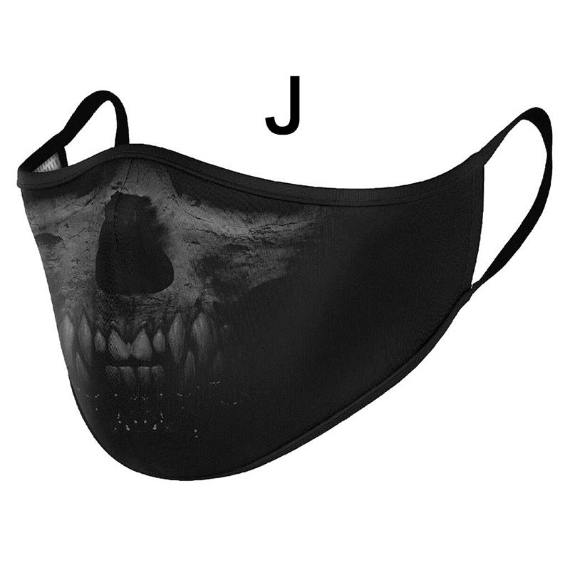 12 цветов Хэллоуин 3D печатная маска многоразовая рот-муфель Экологическая мода Спорт на открытом воздухе