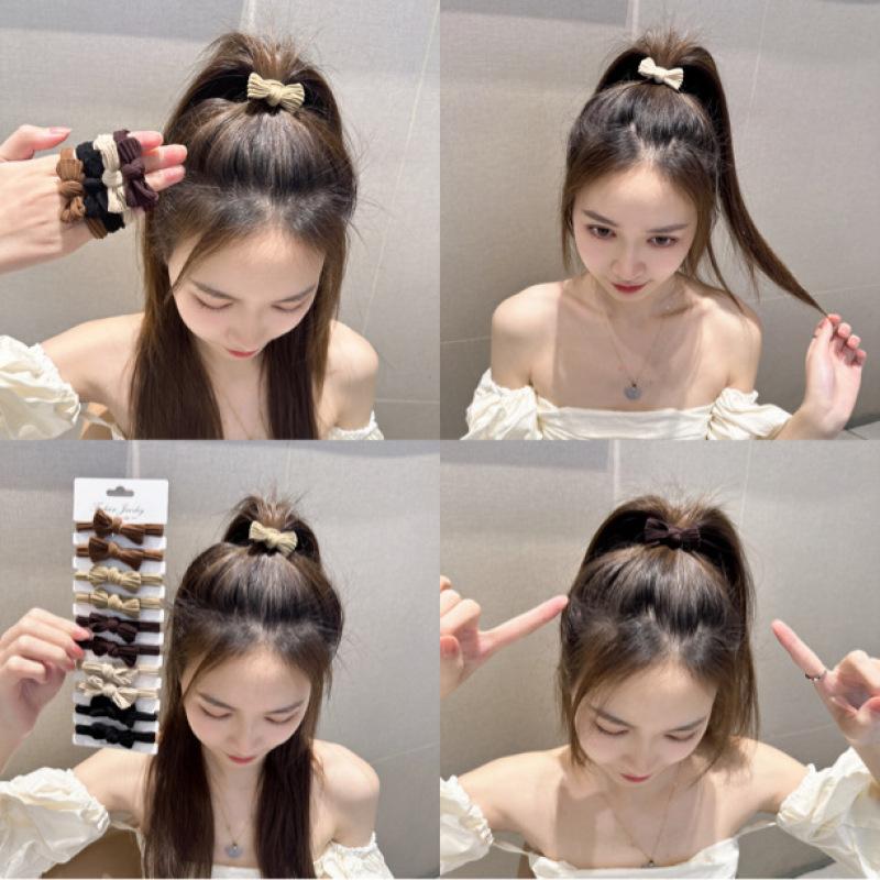 Весенний простой бант, расширяющий смелую высокоэластичную веревку для волос, резинку