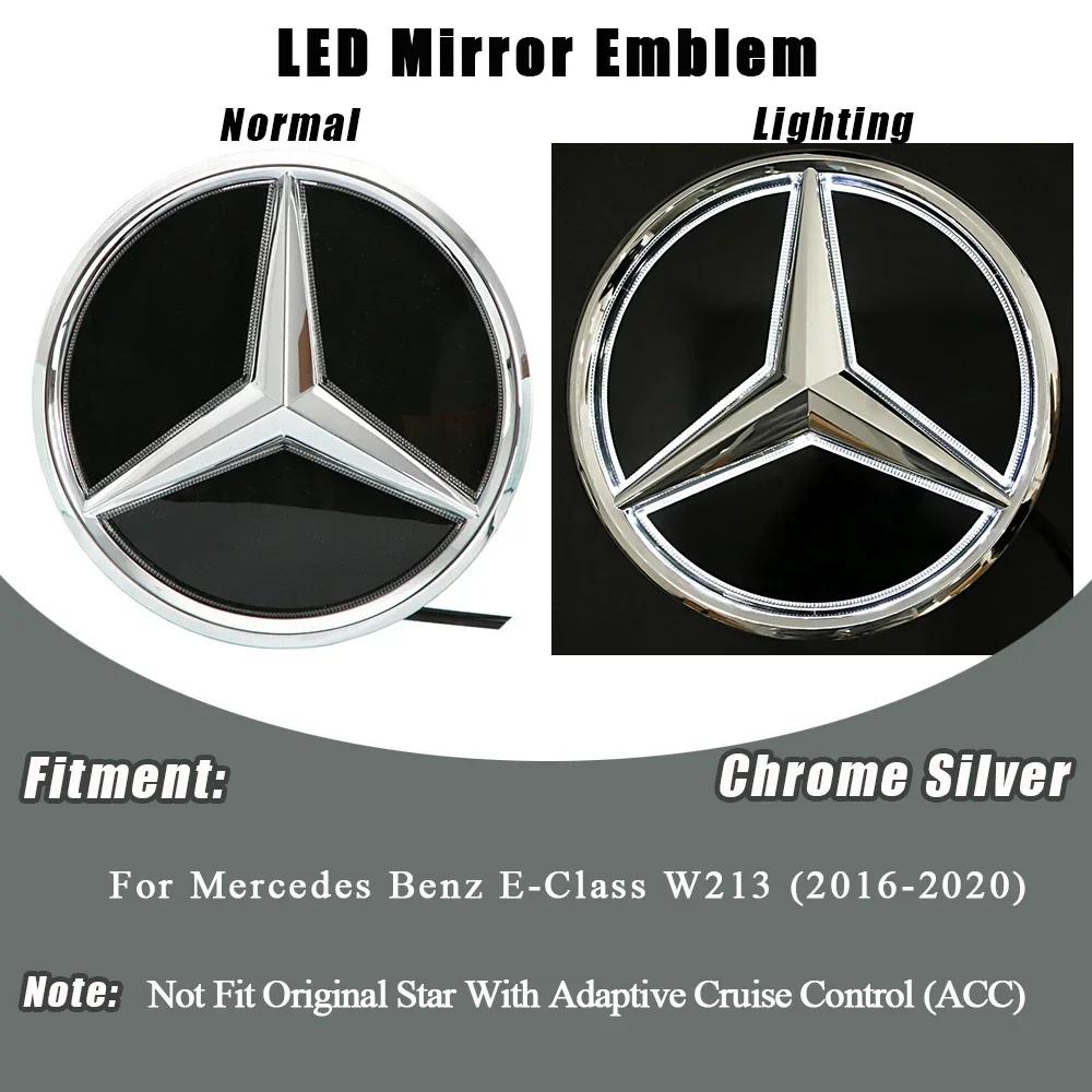 3D Mirror For Mercedes Benz E-Class W213 2016-20 E200 E250 Chrome Silver And Black Newest 3D Style Front Grille Star Emblem Logo