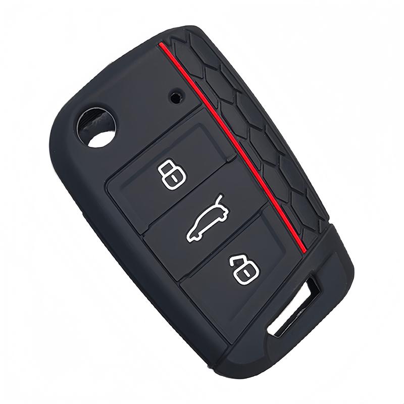 Силиконовый чехол для Volkswagen Vw Polo Golf 7 Passat Tiguan Mk2 Beetle Ateca Caddy T5 Складной чехол-брелок для автомобильного ключа Аксессуары