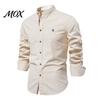 Authentic Style Festival Outfit Men Oktoberfest Shirt, Slim Fit Band Collar Traditional Costume Durable Everyday Cultural Shirt Long Sleeve
