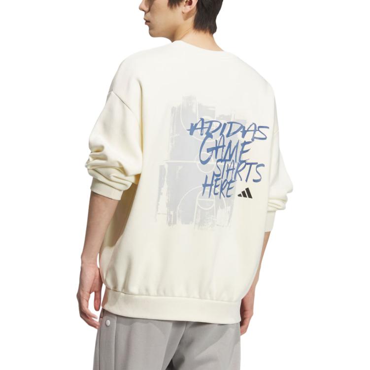 adidas Баскетбольная толстовка с круглым вырезом FW25, свободная, с пониженной линией плеча, мужская KC2786