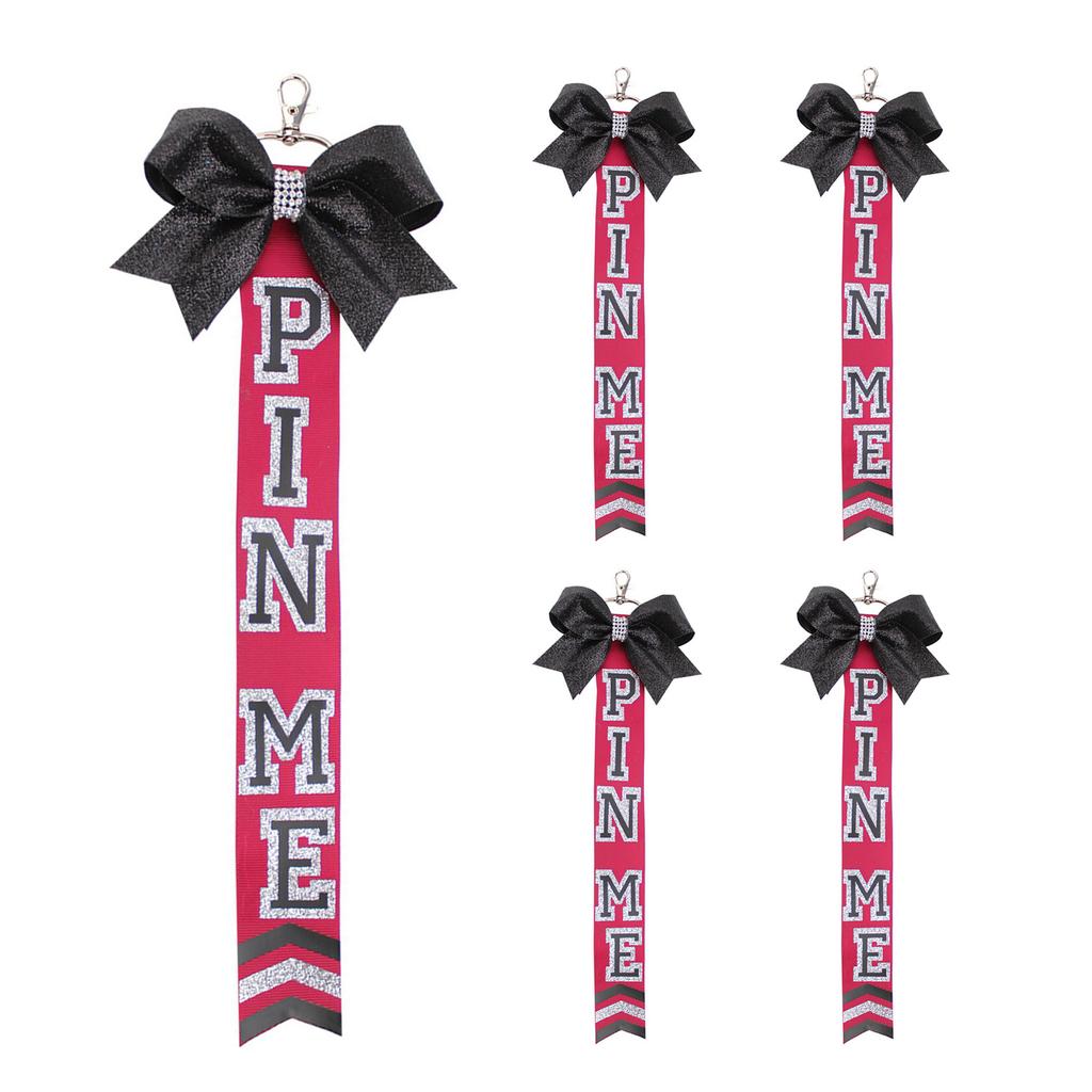 Set of 5 Cheer Team Ribbon Keychains Set Cheerleading Key Accessories for Sports Event and Team Building Activities