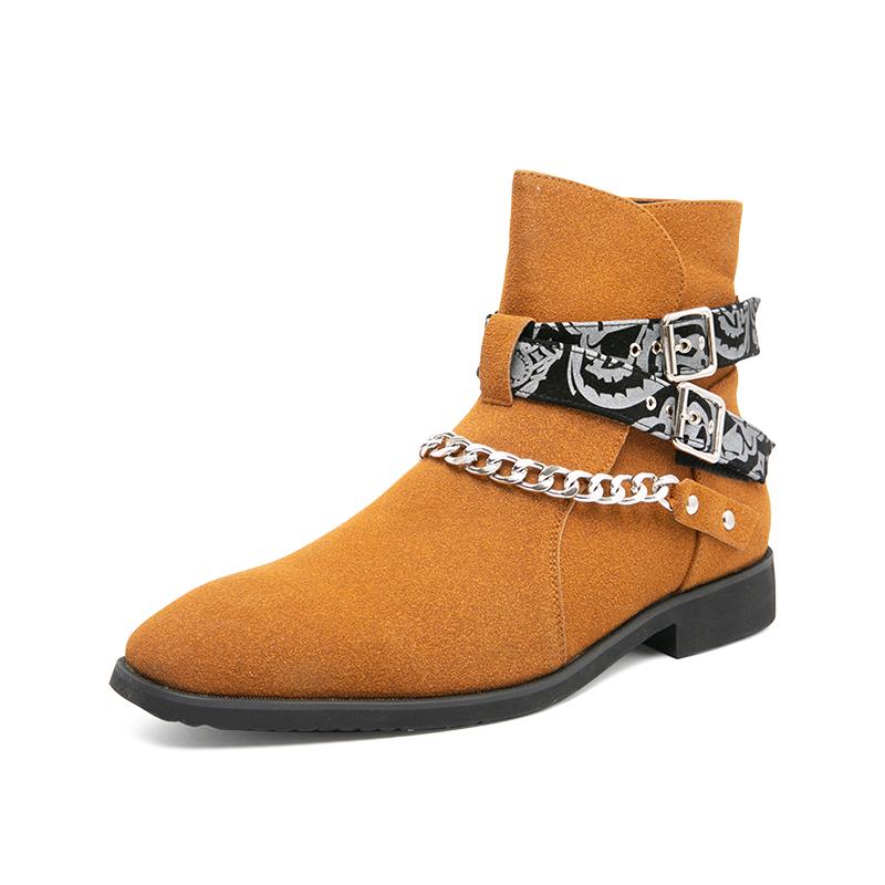 Модные мужские ботинки, новые панк-модные ботинки, высококачественная повседневная обувь из искусственной кожи, дизайнерские ковбойские ботинки для мужчин, ботинки челси