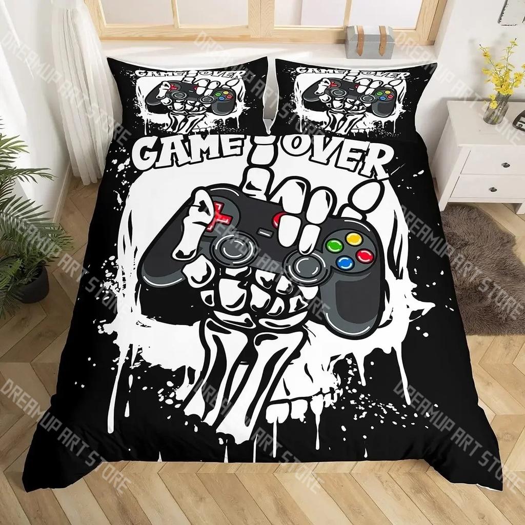 Gamepad Controller Gaming Designs Bed Covers Bedding Set,Play Gamer Printed 2-3 Piece Set Bed Cover,Birthday Gifts