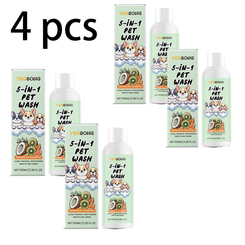 YEGBONG Шампунь для питомцев, Подходит для кошек и собак, Уход 5-в-1 с растительными экстрактами, Против спутывания и легко расчесывается, 100 мл