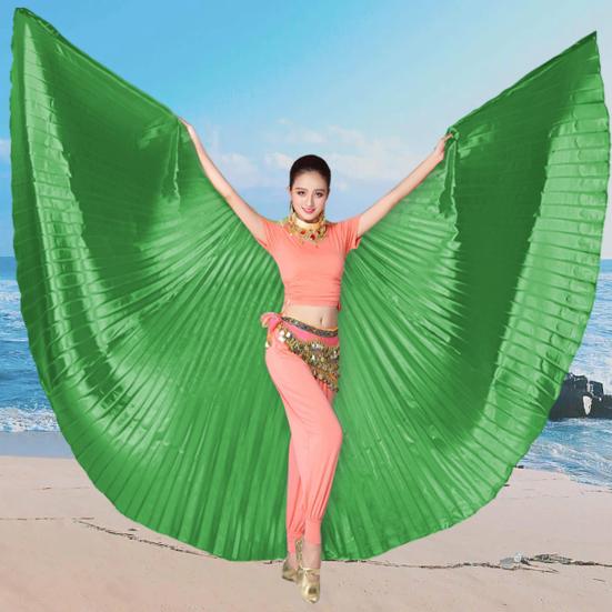 1 Set Belly Dance Wing with Telescopic Rod Eye-catching Wing Prop Cosplay Costume for Parties Festivals Decoration