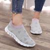 Женская обувь Большие размеры Кроссовки Женские дышащие сетчатые спортивные туфли Женские кроссовки на платформе слипоны Белые вязаные носки Повседневные