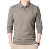 Новый мужской свитер на флисовой подкладке, пуловер с воротником поло, модные бизнес-кэжуал пуловеры, корейский облегающий крой, теплая зимняя одежда