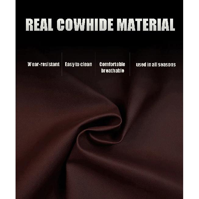 38cm Car Genuine Leather Steering Wheel Braid Cover Hand-stitched Soft Non-slip Auto Interior Accessories