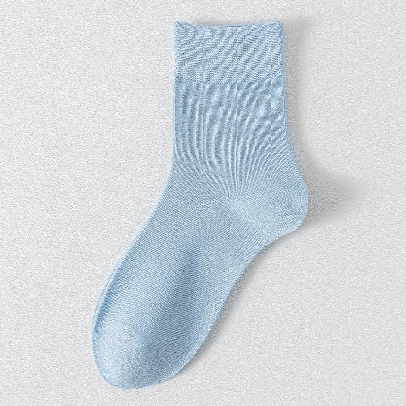 Женские летние тонкие однотонные влагоотводящие дышащие бесшовные свободные носки-трубы из хлопка