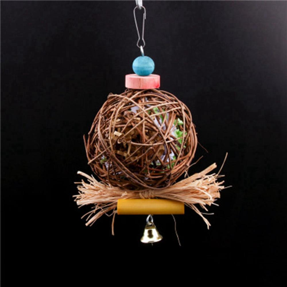 2PCS Cockatiel Conure Hanging Foraging Bird Chewing Toys Parrot Cage Shredder Toy