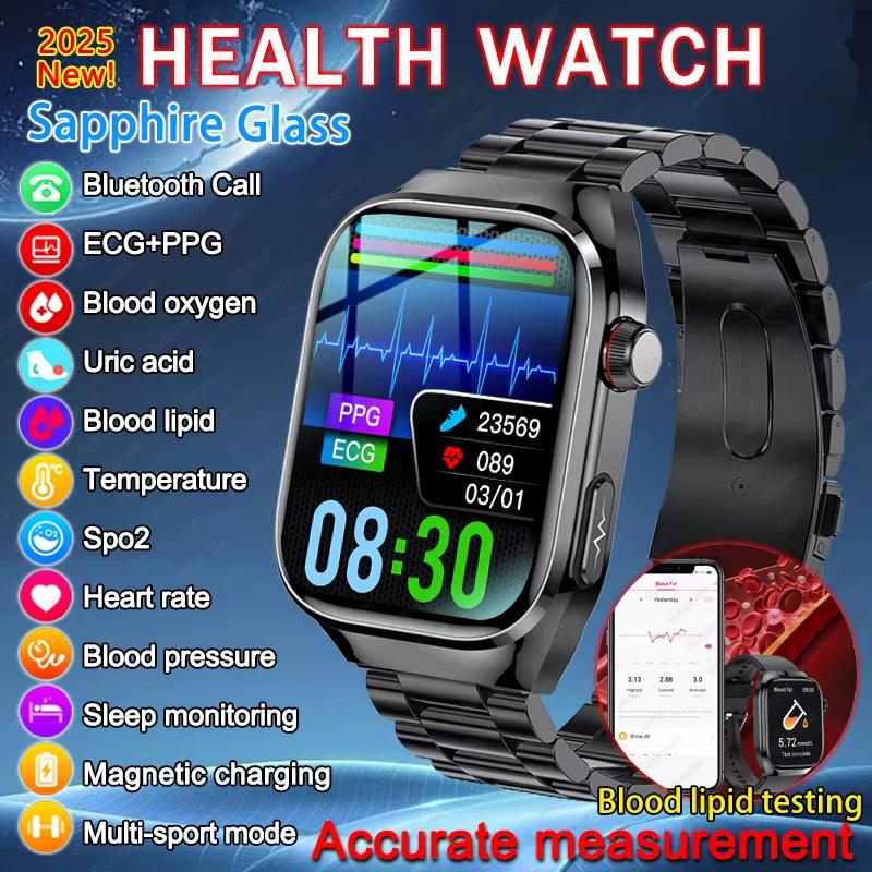 Умные часы для мужчин и женщин, голосовой помощник, звонки, настраиваемый циферблат, измерение артериального давления, отслеживание спорта, ЭКГ, умные часы для здоровья для Huawei Xiaomi iOS
