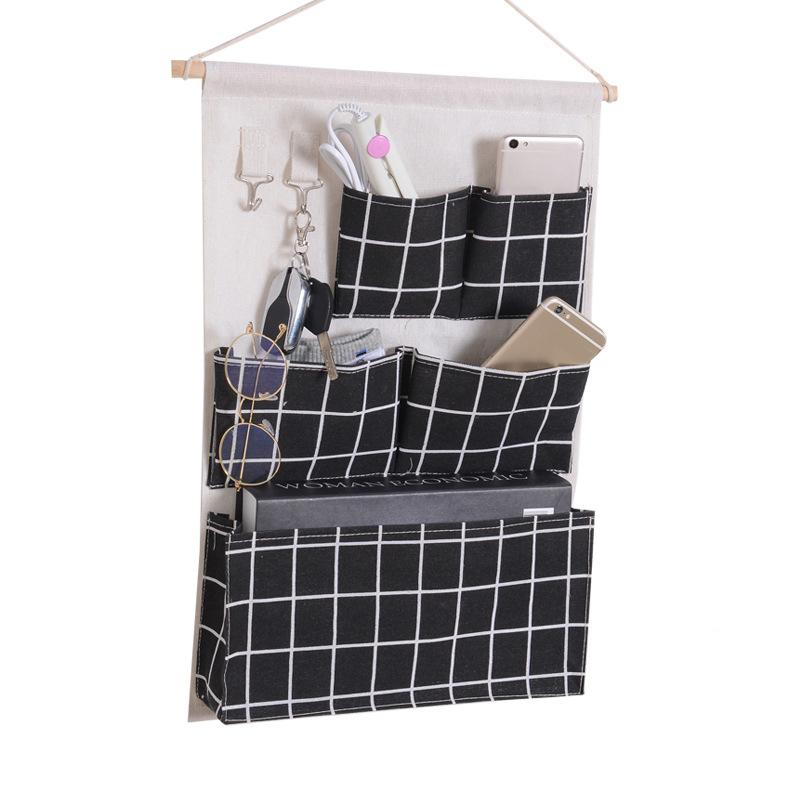 5 Pockets Hanging Organizers Waterproof Hanging Storage Bag Wall Mounted Closet Organizer Bear Canvas Sundries Bags Home Decor