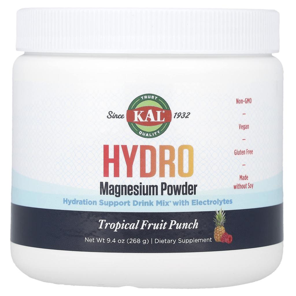 Hydro Magnesium Powder, Tropical Fruit Punch, 268G(9.4Oz)
