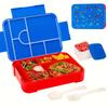 Large Capacity Bento Lunch Box Set with Leak-Proof Sealing Divided Fresh-Keeping Food Container with Fork Spoon for School Kids