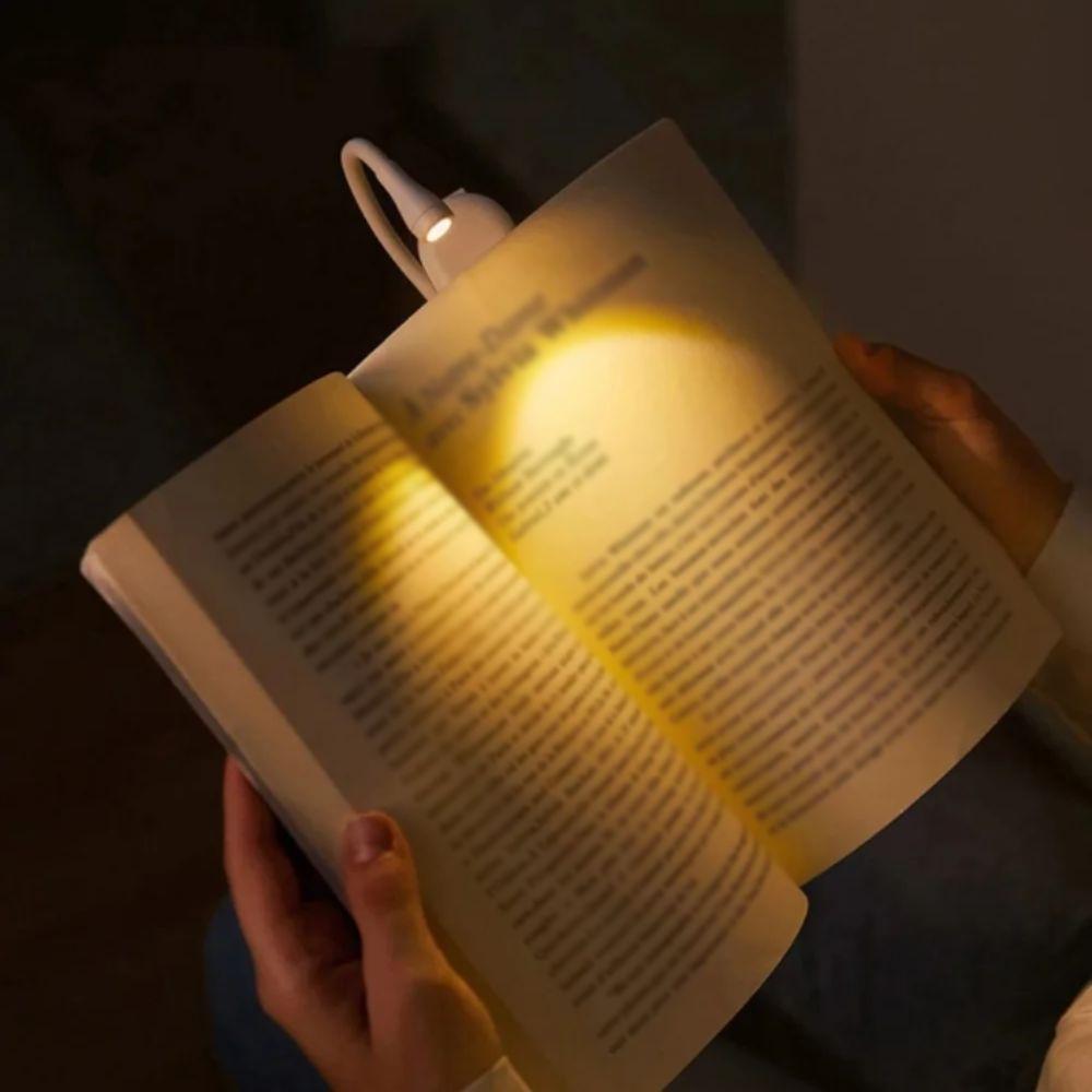 360° Переворачиваемая USB-перезаряжаемая книжная лампа Защита глаз Зажимная конструкция Светодиодная книжная лампа Аккумулятор для 5 В 400 мАч