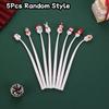 5Pcs Christmas Series Shake Pen 0.5Mm Neutral Pen Creative Cute Gel Pen Student Prizes Stationery School Office Supplies Gift