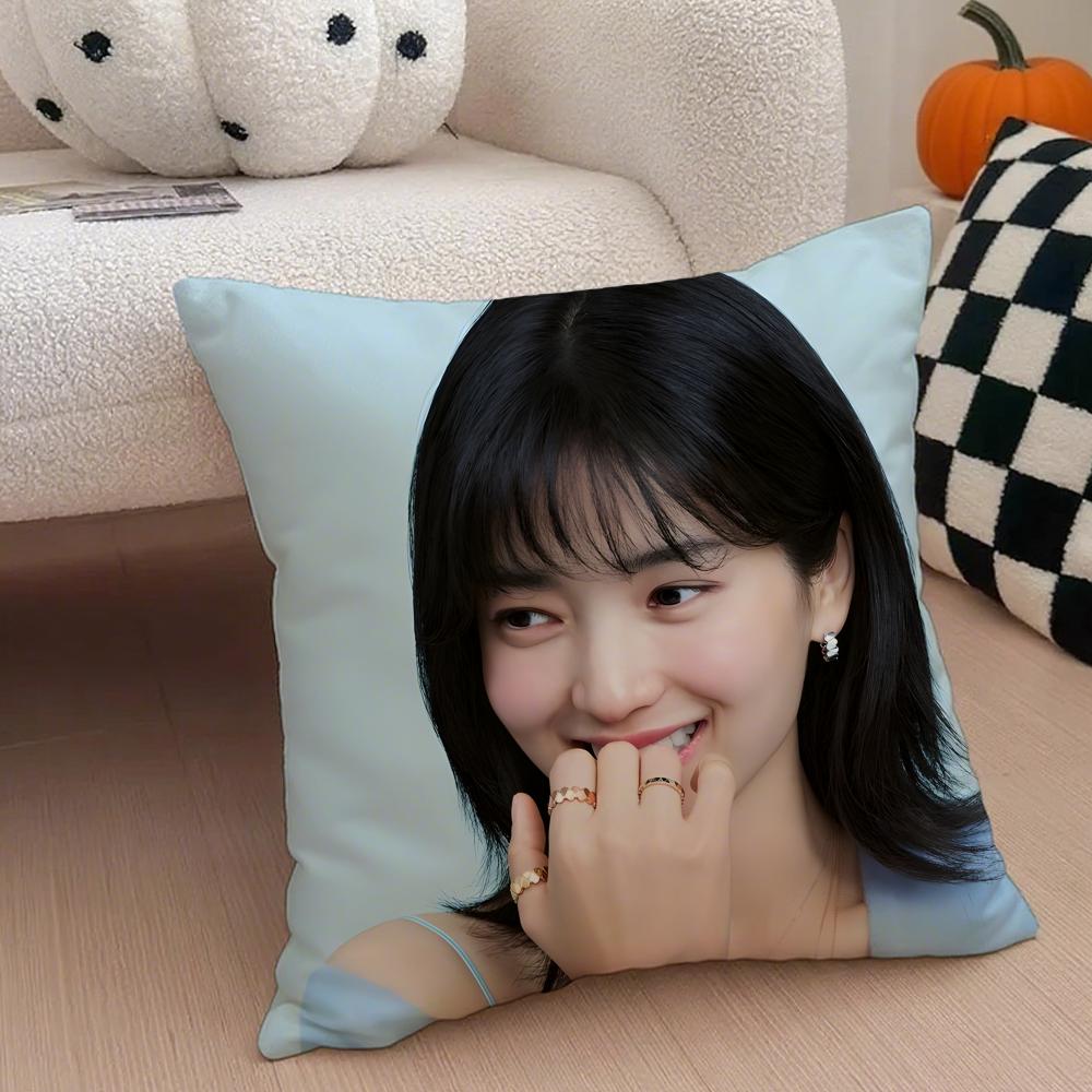 Talented Korean Beautiful Actress KKim Taeri Cushion Cover Throw Pillow Cover Hidden Button Durable Polyester Chair Cushion