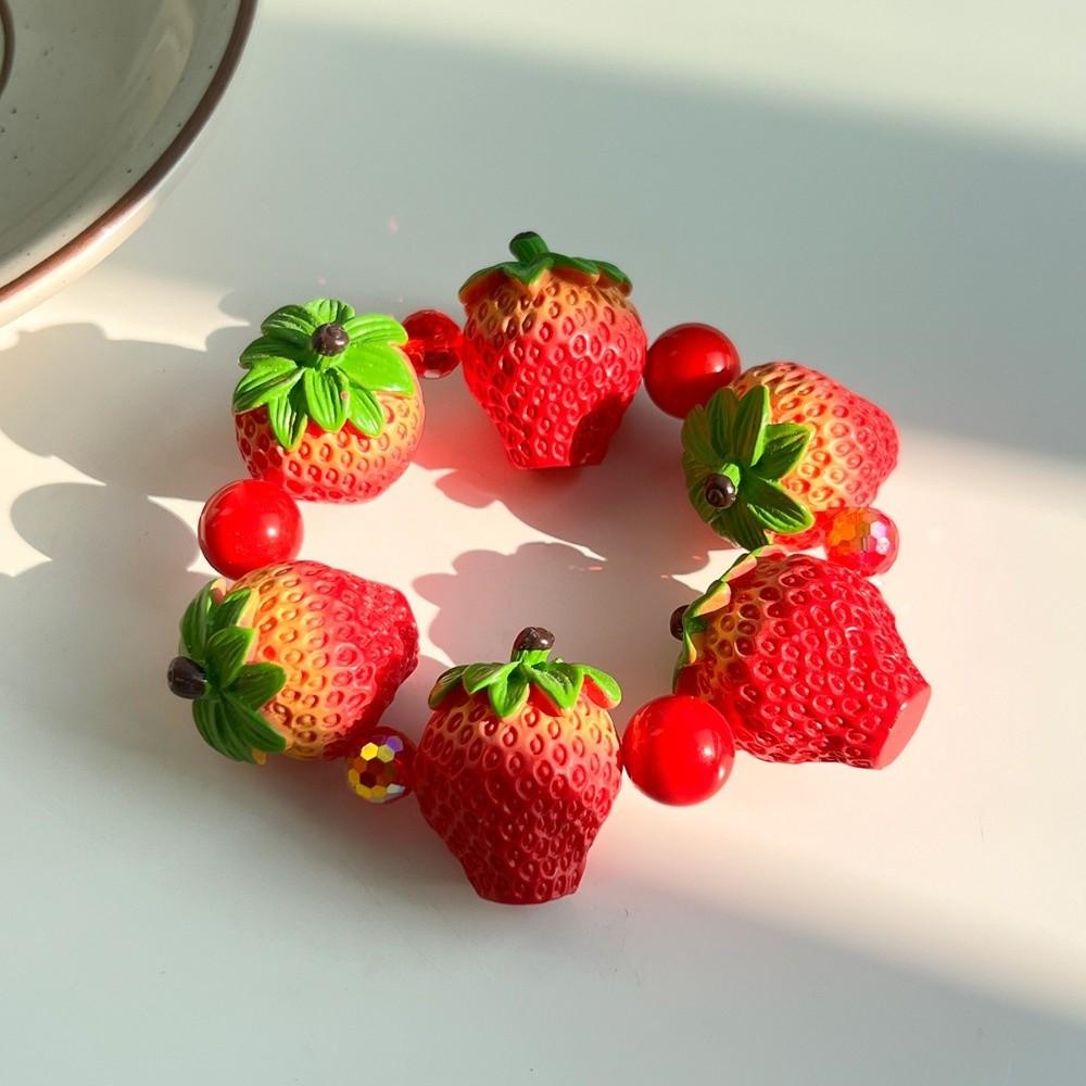 Resin Fruit Beaded Bracelet Colorful Beaded Bracelet Unique Exaggerated Bracelet Women