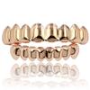 Блестящие накладки на зубы Grillz Комплект Верх/Низ Противоскользящие Блестящие Колпачки на Зубы Серебряные Экологически чистая Медная Зубная Бижутерия Рэпер