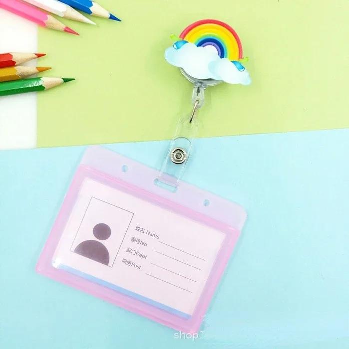 Прозрачный пластиковый чехол для ID-карты врача, медсестры, значка, держатель для значка с вытяжным шнуром, чехол, защитный чехол