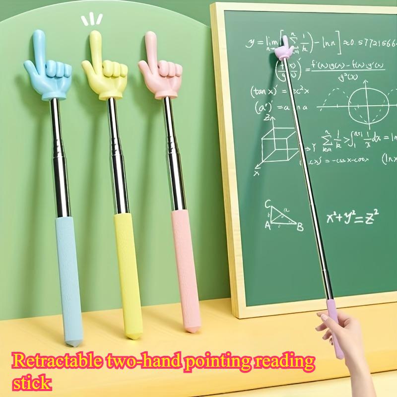1pcs Retractable Dual-Hand Teaching Tool Guiding Students Reading Pen Finger Pointer Stick