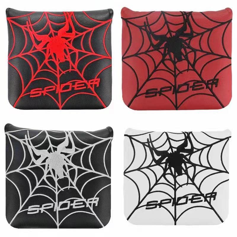 Чехол для гольф-головки для молотка, совместимый с паттером Odyssey 2 Ball TaylorMade Spider, центральный вал Spider, один предмет (Красная сеть (черный))