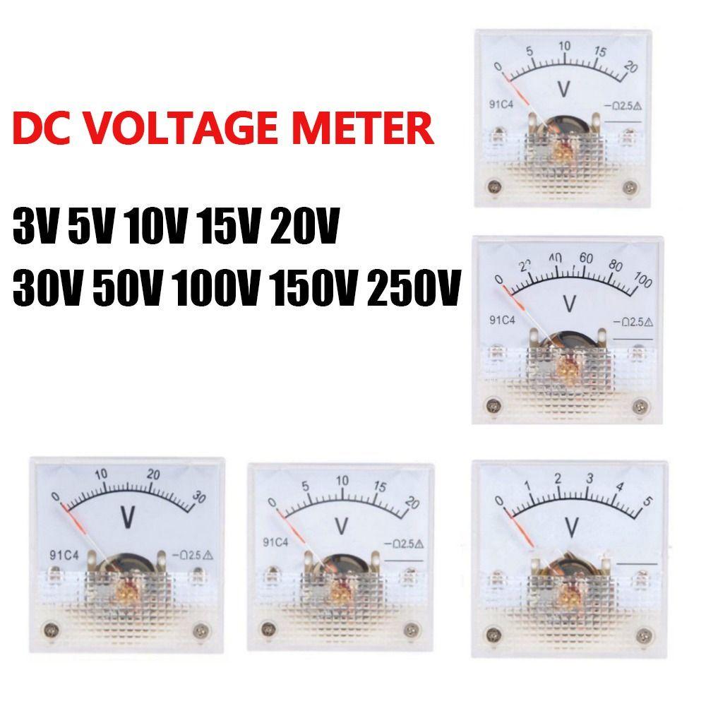 91L4 Pointer Type DC Voltmeter Square Analog Panel Voltage Gauge Voltage Meter Generator