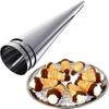 12pcs Cream Horn Cones Tubes Cannoli Tubes Stainless Steel Conical Croissant Pastry Baking Moulds,Cannoli Form Roll Mold Corner Shaper for Daily Use