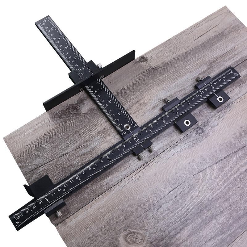 Мебельная фурнитура Регулируемый пуансон-локатор Деревообрабатывающий сверлильный шаблон Направляющая для сверления для установки ручки на дверь ящик