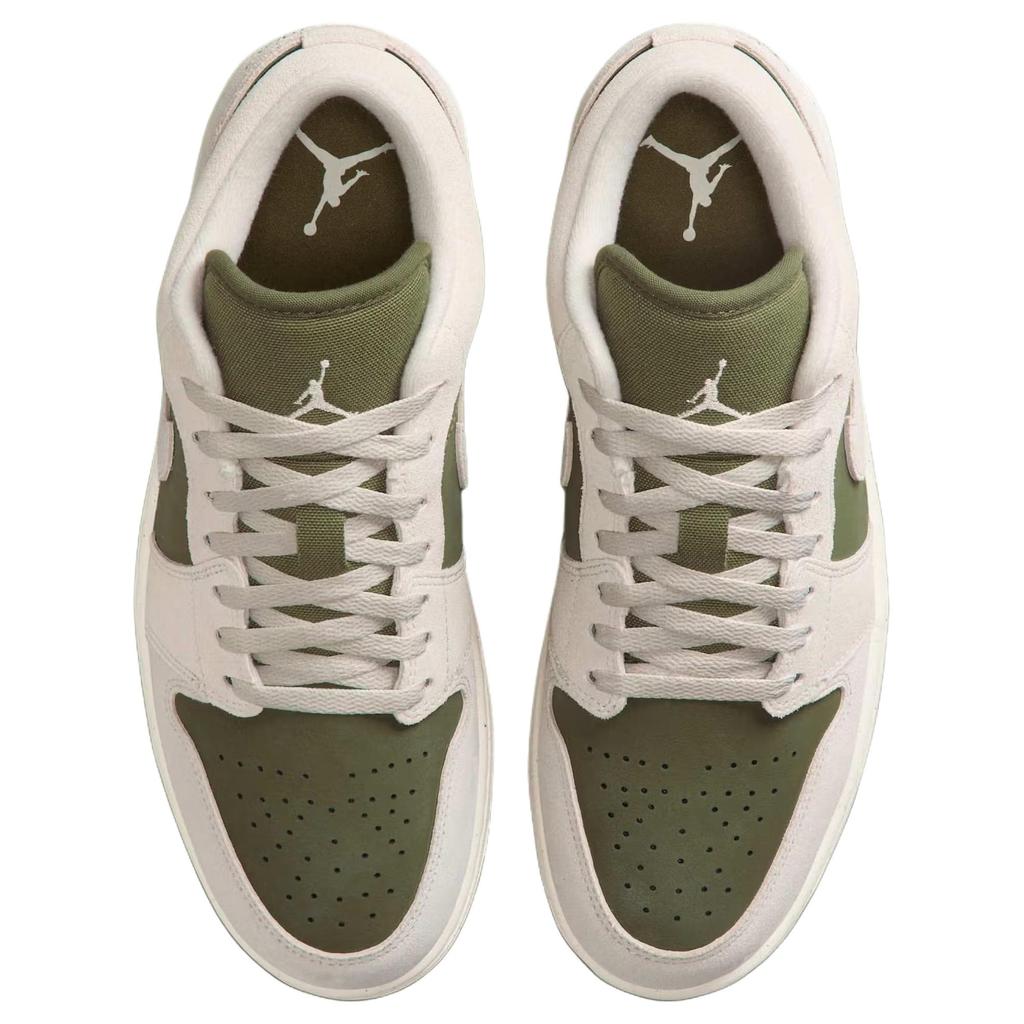 Jordan Air Jordan 1 Износостойкие Низкие Винтажные Баскетбольные Кроссовки Унисекс Бело-зеленые Jordan HV4089-201