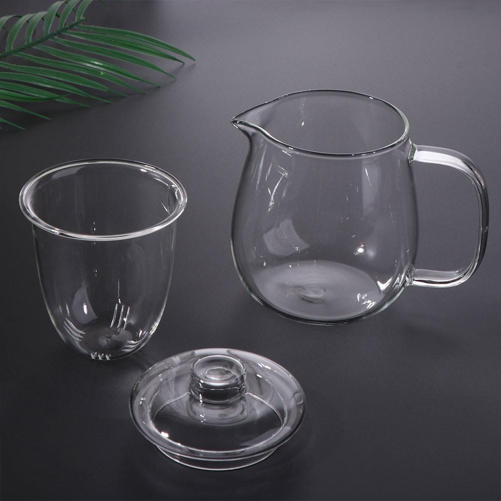 High Boron Silicon Tea Cup Set Heat Resistant Flower Teapot Glass Tea Pot  Chinese Tea Ceremony