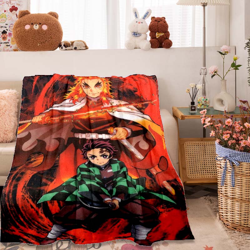 The Anime-themed Kimetsu No Yaiba Blanket Is Perfect for Naps, Sofas, Living Rooms, Offices, Bedrooms, and Other Similar Spaces.