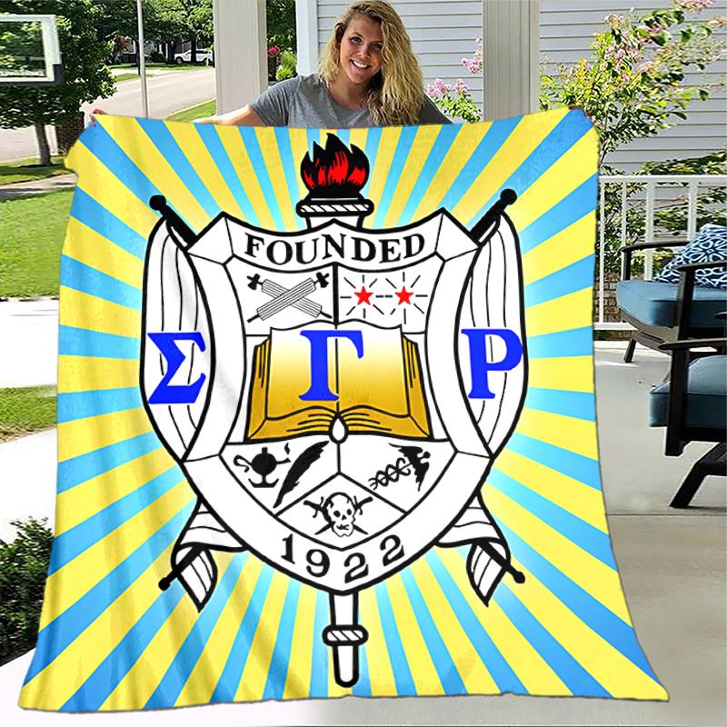 1pc Blanket Sigma SGR Gamma Rho Print Design, Lightweight Blanket for Sofa, Bed- Soft &Warm, Gift for All Seasons like Christmas, Halloween