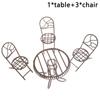 1/12 Dollhouse Simulation Metal Table Chair Model Dollhouse Living Room Furniture Decoration Mini Park Fairy Garden Ornaments