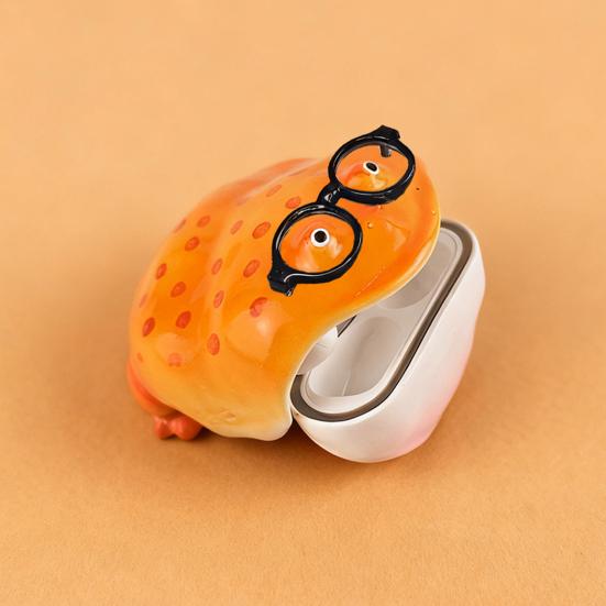 Защитный чехол для Air Pods Pro/Pro 2/Pro 3/Air Pods 4 Мягкий Защита от царапин и падений Дизайн с уродливой лягушкой Чехол для беспроводных наушников