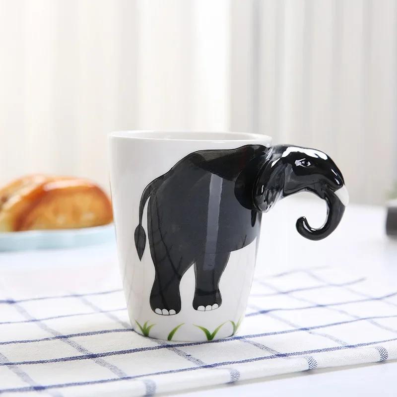 3D трехмерная чашка для воды с изображением животных из мультфильма, высокотемпературная керамическая кружка для молока, кофе, чая, детей, кружка для воды, домашняя кружка