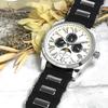 Часы Moon Phase Multi Calendar 5 ATM Водонепроницаемые Деловые Формальные Резиновый Ремень Ограниченная Модель Белый Серебристый [Salvatore Mara] Мужские SM22105R-SSWHBK